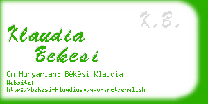 klaudia bekesi business card
