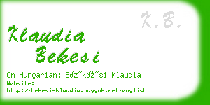 klaudia bekesi business card